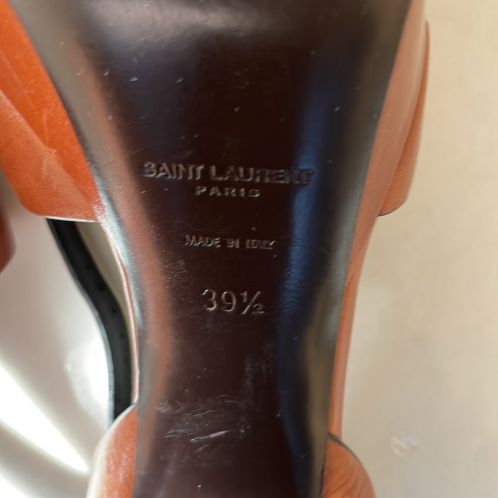 Saint Laurent Brown Leather Platform Sandals - Picture 10 of 13